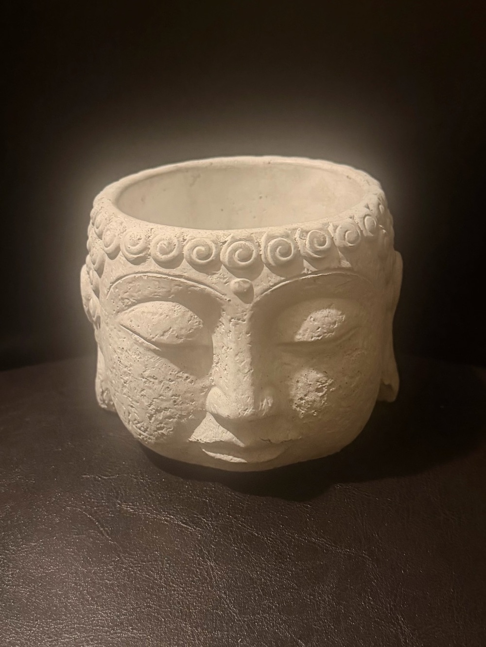 Ceramic White Buddha Head Sculpture Planter